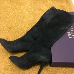 Stuart weitzman suede sock boot, new, 6M, teal
